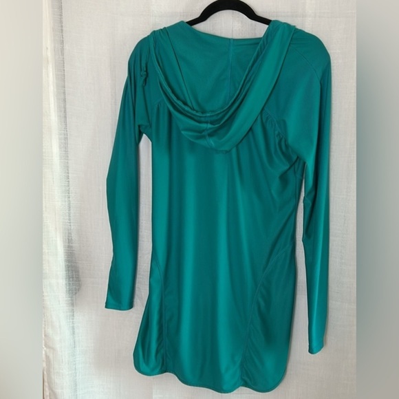 Athleta hoodie dress, turquoise ,med ,lightweight ,athleisure - Picture 10 of 11